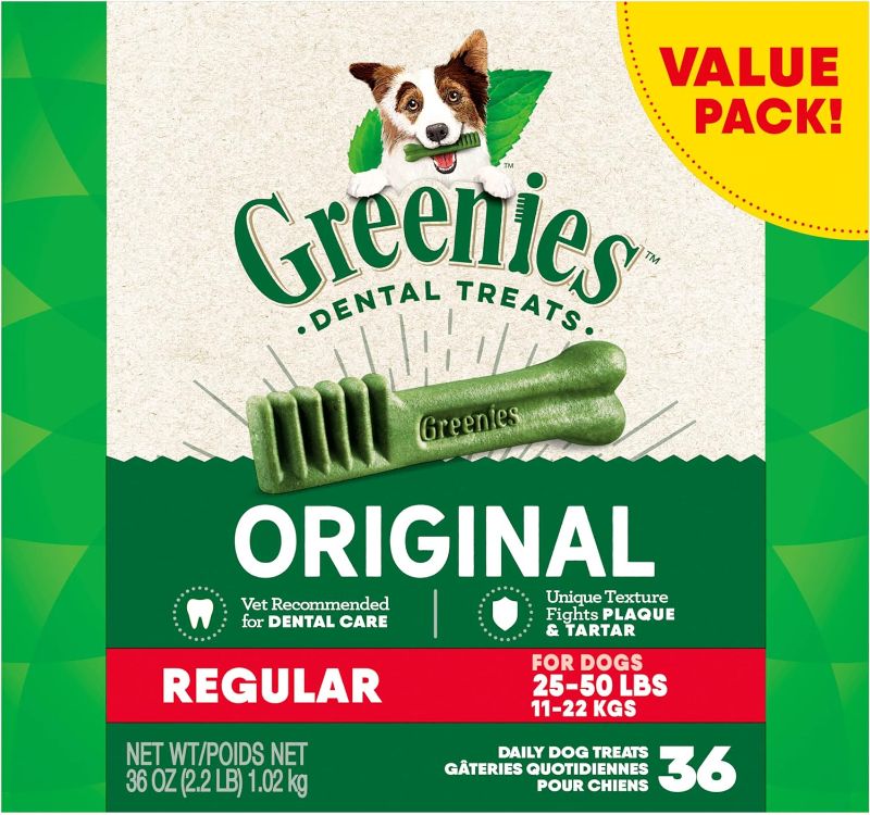 Photo 1 of ***NON-REFUNDABLE, EXP:12/24/29****
Greenies Regular Adult Original Chicken Flavor Dental Hard Chewy Dog Treats - 36oz/36ct