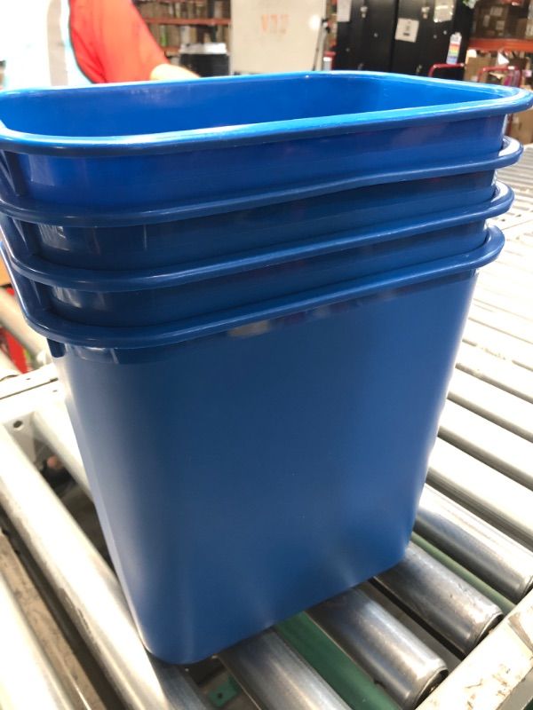 Photo 2 of **NON REFUNDABLE PACK OF 4**
Dandat 4 Pcs 4 Gallon/16 Quart Recycling Bin Wastebasket Small  (Blue)