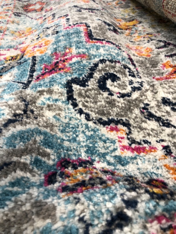 Photo 4 of ***USED - DIRTY - NO PACKAGING***
Artistic Weavers Odelia Vintage Bohemian Area Rug,7'10" x 10'3",Aqua 7'10" x 10'3" Aqua