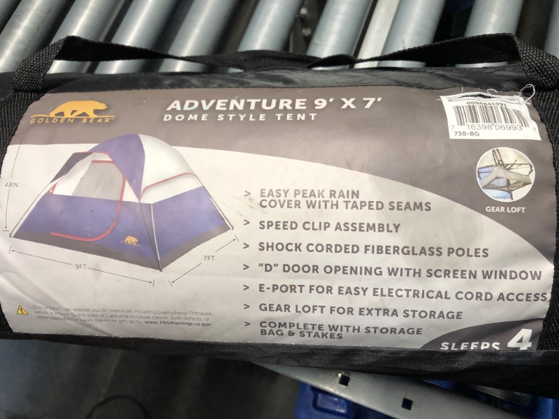 Photo 2 of **DAMAGE IN POLES***Adventure 9' x 7' dome style tent- 4 person tent