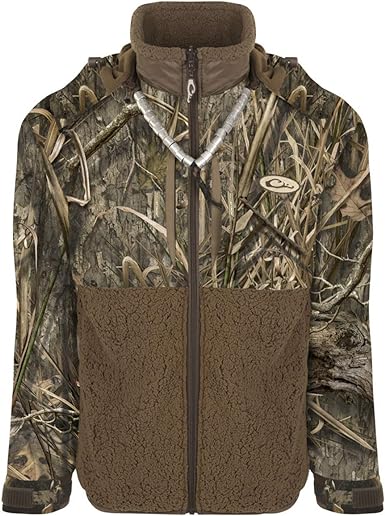 Photo 1 of SIZE 2XL-Drake Waterfowl Men's MST Guardian Flex Sherpa Fleece Eqwader Full Zip Waterproof Windproof Hunting Jacket with Hood
