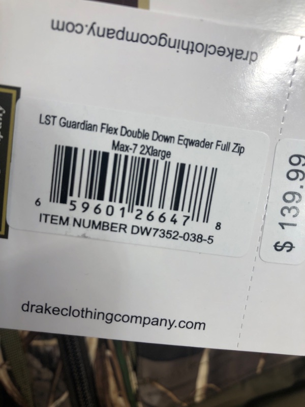 Photo 3 of SIZE 2XL-Drake Waterfowl Men's MST Guardian Flex Sherpa Fleece Eqwader Full Zip Waterproof Windproof Hunting Jacket with Hood
