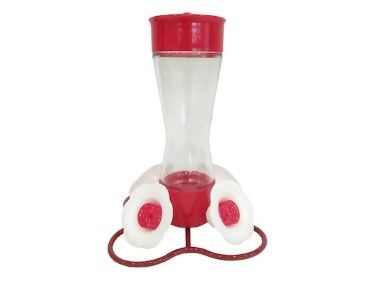 Photo 1 of **NON-REFUNDABLE/ BUNDLE OF 4** Style Selections Red/White Glass Hanging Tube Bird Feeder- 12-oz Capacity
