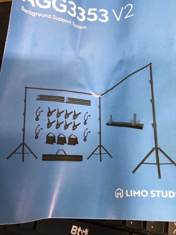 Photo 2 of LimoStudio (Heavy Duty) 20 ft. Max Wide x 9.7 ft. Max Tall Backdrop Stand Background Support System, 360° Rotatable Angle Adjustable Crossbar Joint, Spring Clamp, Elastic String Holder Clip, AGG3353 20 ft. Wide