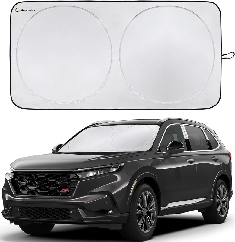 Photo 1 of (READ FULL POST) Magnelex Car Windshield Sunshade with Bonus Steering Wheel Sun Shade. Reflective Polyester Blocks Heat and Sun. Foldable Sun Shield That Keeps Your Vehicle Cool (Large 63 x 33.8 in)
