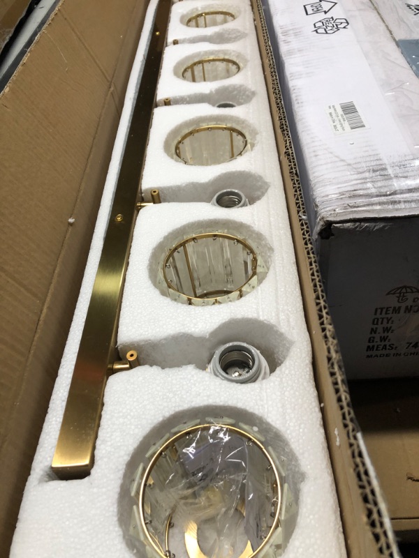 Photo 1 of ***USED - LIKELY MISSING PARTS - UNABLE TO VERIFY FUNCITONALITY***
Ralbay Crystal Bathroom Vanity Lights 5-Lights Brass Gold Crystal Bathroom Vanity Lights Over Mirror Modern Crystal Gold Bathroom Wall Lighting Fixtures Round-Brass 5-light