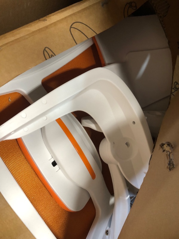 Photo 2 of Generic computer chair- white and orange