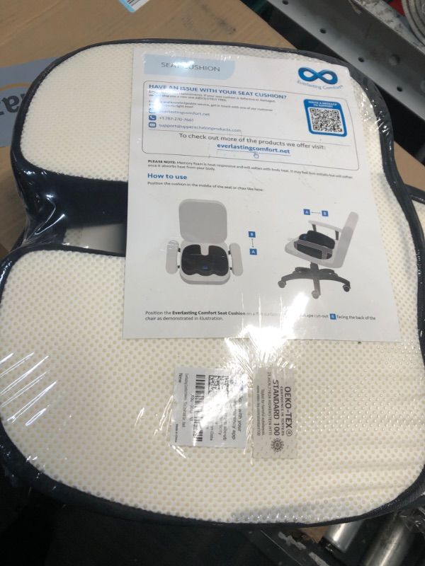 Photo 2 of Everlasting Comfort Seat Cushion - Office Chair Cushions w/ 30% More Memory Foam for All-Day Sitting Comfort - Ergonomic Coccyx Black Memory Foam