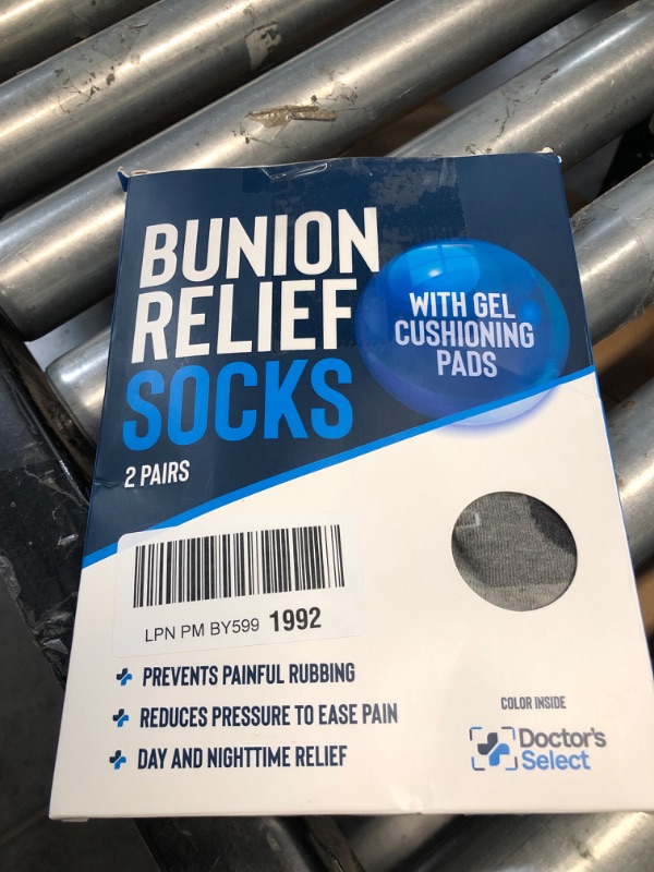 Photo 2 of Doctor's Select Bunion Relief Socks 2 Pairs - Bunion Socks for Women and Men | Compression Bunion Corrector Socks for Women Medium Gray - 2 Pack