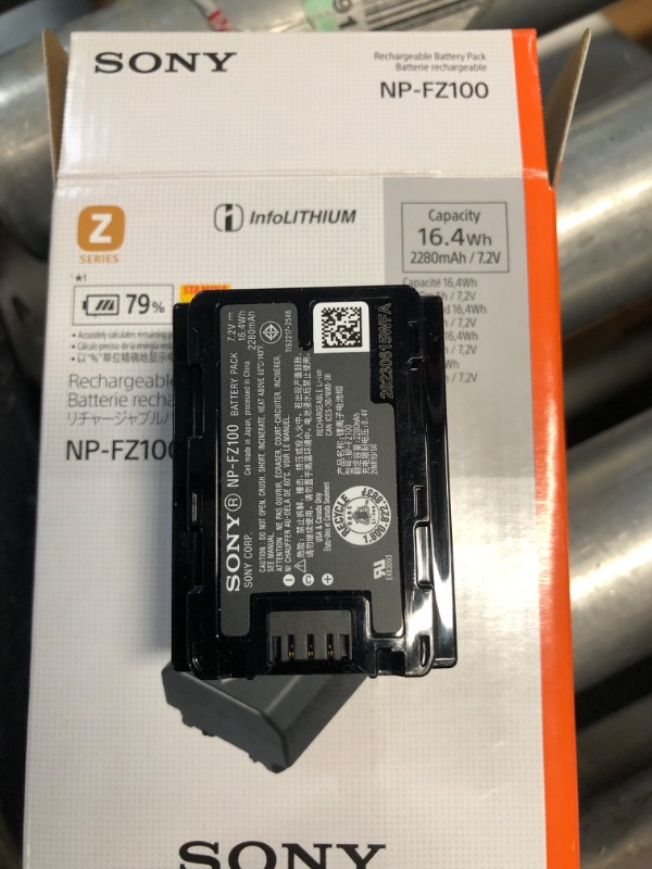 Photo 3 of Sony NPFZ100 Z-series Rechargeable Battery Pack for Alpha A7 III, A7R III, A9 Digital Cameras black