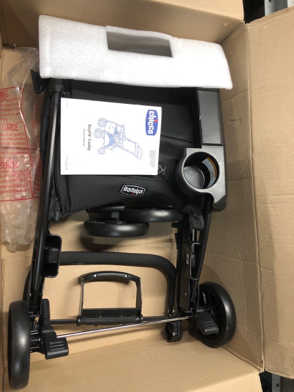 Photo 2 of ***USED - LIKELY MISSING PARTS - UNABLE TO VERIFY FUNCITONALITY***
Chicco KeyFit Caddy Frame Stroller, Accepts All Chicco Infant Car Seats, Adjustable Handle, Parent Tray | Black/Black