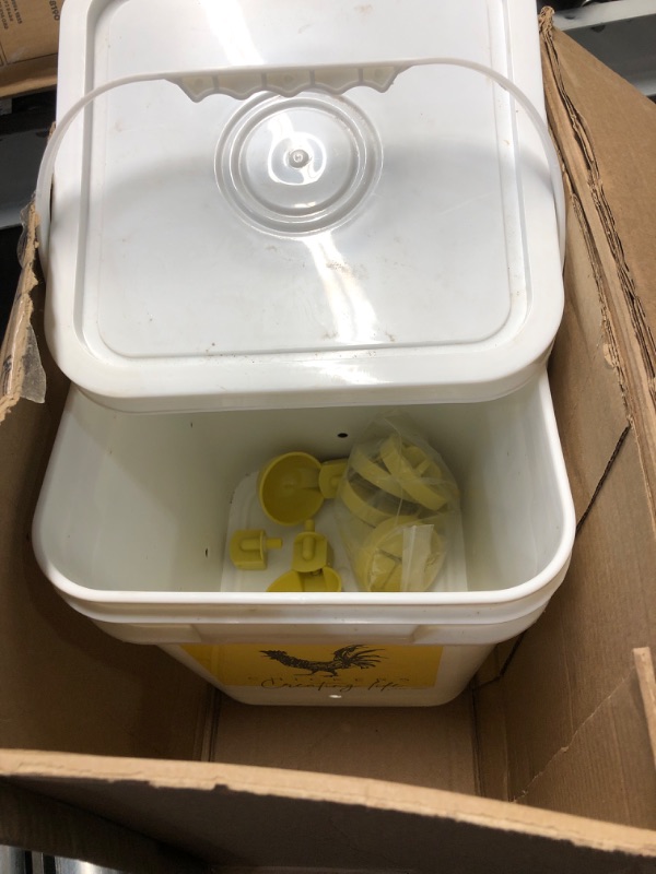 Photo 1 of ***1 bucket***ExtraLarge Automatic Chicken Feeder and Waterer Set || 12 Pounds / 3 Gallon || Poultry Coop self Food and Water Dispenser no Waste | Duck feeders Waters Container Combo for Outside/Indoor