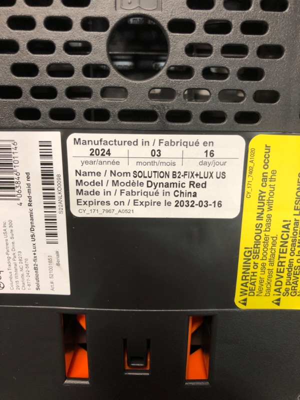 Photo 2 of CYBEX Solution B2 fix+ Lux High Back Booster Seat, Lightweight Booster Seat, Secure Latch Installation, Linear Side Impact Protection, Reclining 12-Position Height Adjustable Headrest, Dynamic Red Solution B 2 fix+ Lux Dynamic Red