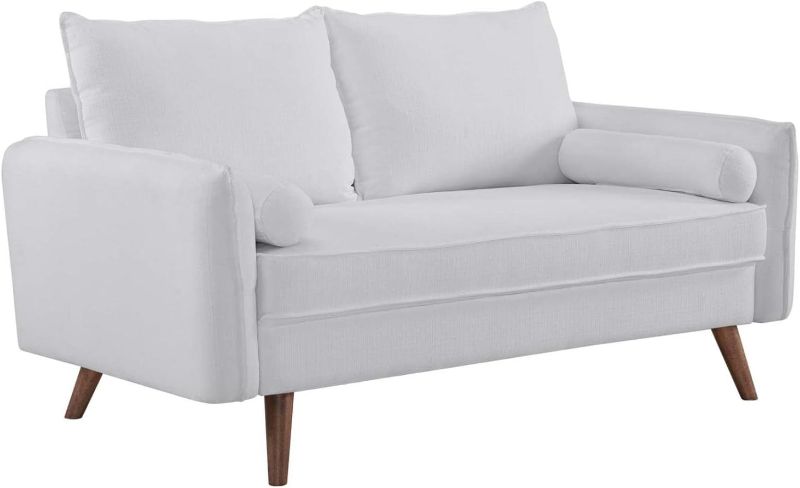 Photo 1 of **MISSING 1 LEG** Modway Revive Performance Faux Leather Loveseat, White - 32.5"D x 33.5"W x 60"H