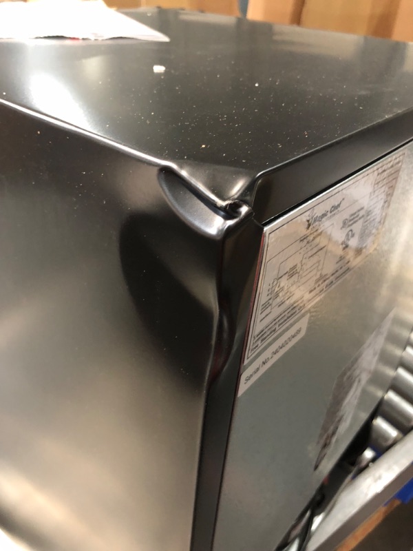 Photo 2 of **dented top back corner** **see pics** Magic Chef 2.6 cu. ft. Mini Refrigerator in Stainless Look, ENERGY STAR