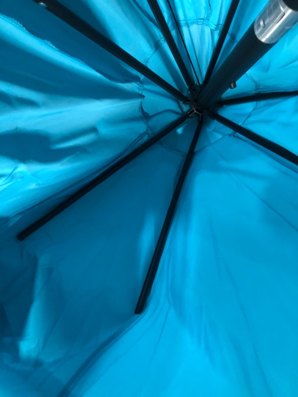 Photo 2 of ***DAMAGED - RIBS BROKEN - SEE PICTURES - DIRTY***
Sunnyglade 9' Patio Umbrella Outdoor Table Umbrella with 8 Sturdy Ribs (Teal Blue)