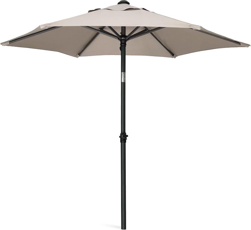 Photo 1 of  Patio Umbrella Outdoor Table Umbrella UPF50+ Premium Steel Pole and Ribs for Deck, Lawn, Garden, Backyard & Pool (Beige)