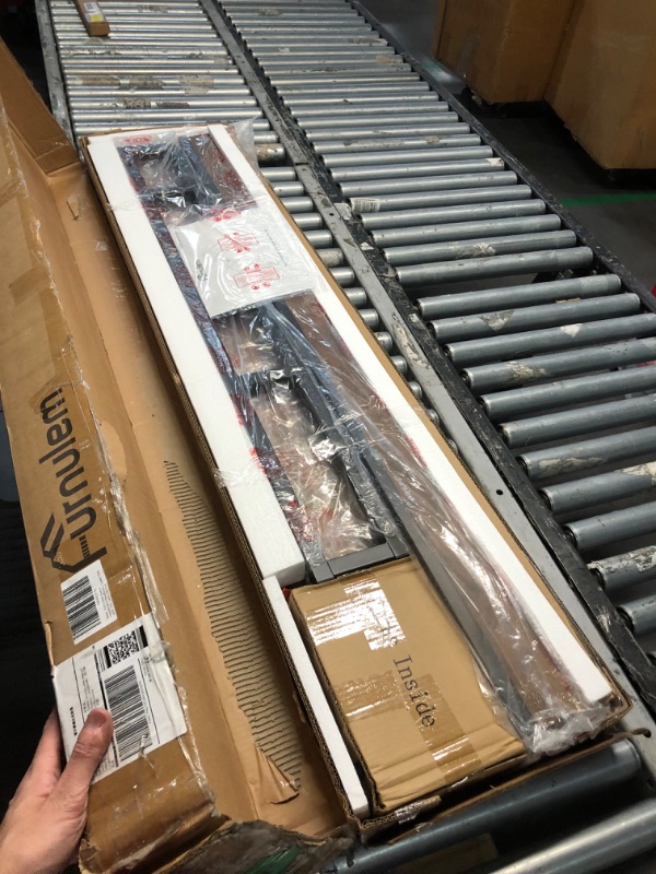 Photo 1 of Furnulem Queen Size Headboard Storage 2 Tier Headboard with USB & Type C Port for Dorm LED Light College Headboard Shelf Height Adjustable with Charging Station Black