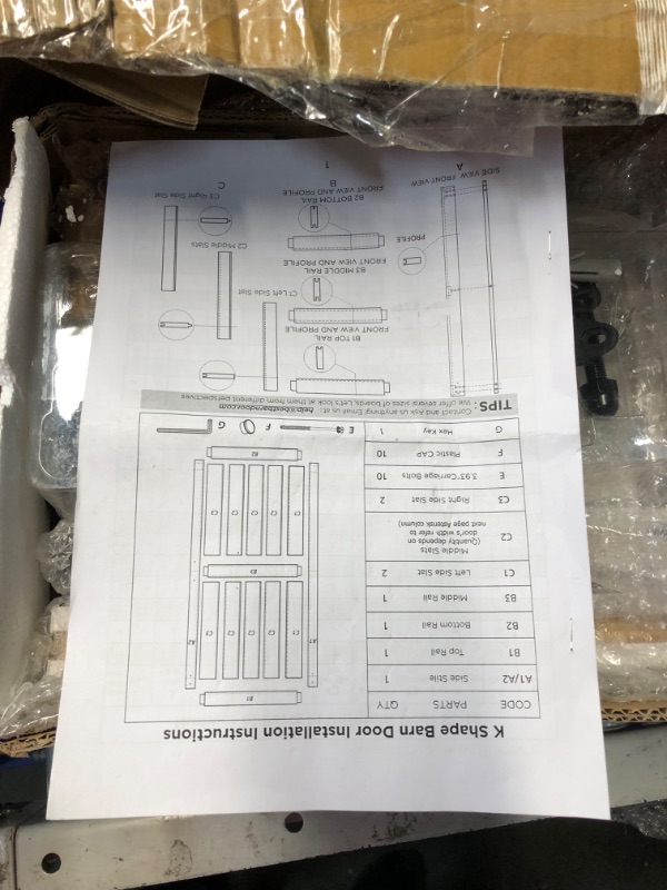 Photo 8 of ***STOCK PHOTO FOR REFERENCE ONLY - ACTUAL ITEM MAY DIFFER - SEE COMMENTS***
42 x 84inch Sliding Barn Door with 7FT Sliding Door Hardware Kit Included, Pre-Drilled Holes Easy Assembly - Solid MDF Slab Covered with Water-Proof PVC Surface, White,H-Shaped F