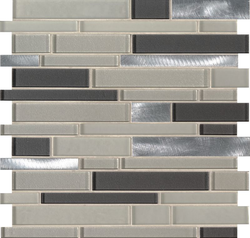 Photo 1 of **five pack bundle** MSI Urbanka Interlocking 12 in. X 12 in. X 6mm Glass Metal Mesh-Mounted Mosaic Tile
