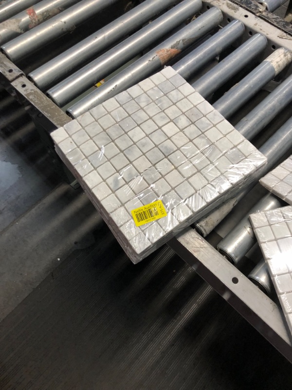 Photo 2 of **SEE NOTES!!** Carrara White 12 in. x 12 in. x 8 mm Marble Mosaic Floor/Wall Tile