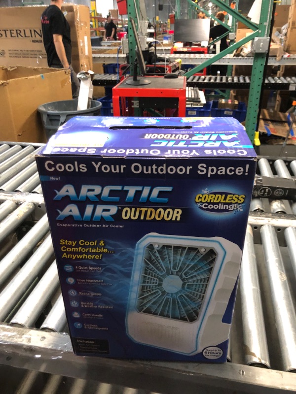 Photo 1 of **USED FOR PARTS NON-REFUNDABLE**Arctic Air Outdoor Evaporative Cooler, Portable & Ultra-Quiet Air Cooler with 4 Fan Speeds, USB Rechargeable, 6-Hour Battery Life, Great for the Beach, Pool, Deck, Garden & More,White