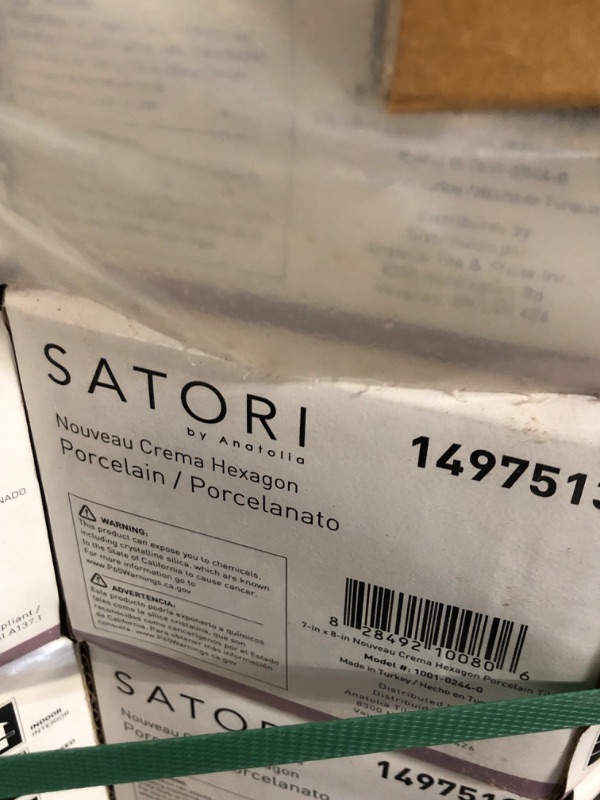 Photo 6 of ***SOLD AS/IS NONREFUNDABLE TRUCK/TRAILER PICKUP ONLY***

Satori Nouveau Crema Hexagon 7-in x 8-in Matte Porcelain Encaustic Floor and Wall Tile (0.28-sq. ft/ Piece)
Item #1497513 |

Model #1001-0244-0

**84 BOXES (10 PER BOX) APPROX 235.2 SQUARE FEET**
