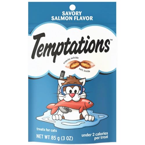 Photo 1 of ***(BEST BY: 8/5/2024)NONREFUNDABLE***Mars Whiskas Temptations Savory Salmon Flavor Treat for Cat, 3 Ounce Peg - 12 per case.