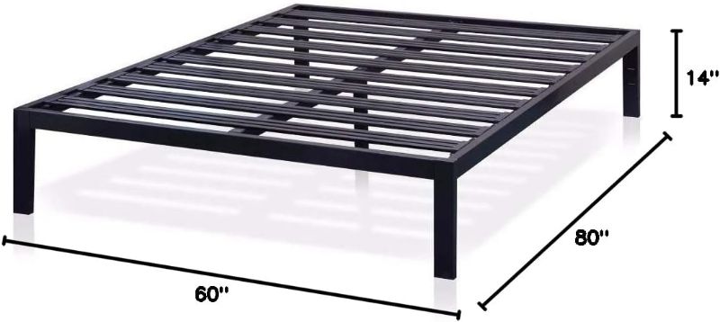 Photo 1 of 
Mellow Rocky Base C 14" Platform Bed Heavy Duty Steel Black, w/ Patented Wide Steel Slats (No Box Spring Needed) - Queen