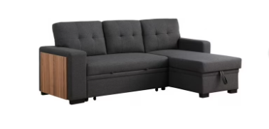 Photo 1 of *****USED LIKE NEW*****FULL SET-Fabric Reversible Modern Side Compartment Sleeper Sectional Sofa Bed-Dark Gray