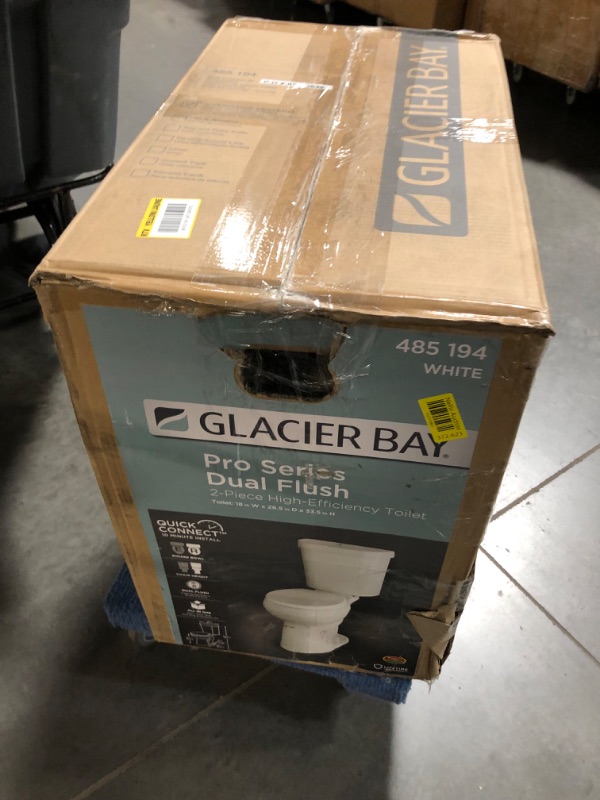 Photo 2 of ***USED - LIKELY MISSING PARTS - UNABLE TO VERIFY FUNCTIONALITY***
Glacier Bay 12 inch Rough In Two-Piece 1.1 GPF/1.6 GPF Dual Flush Round Toilet in White Seat Included