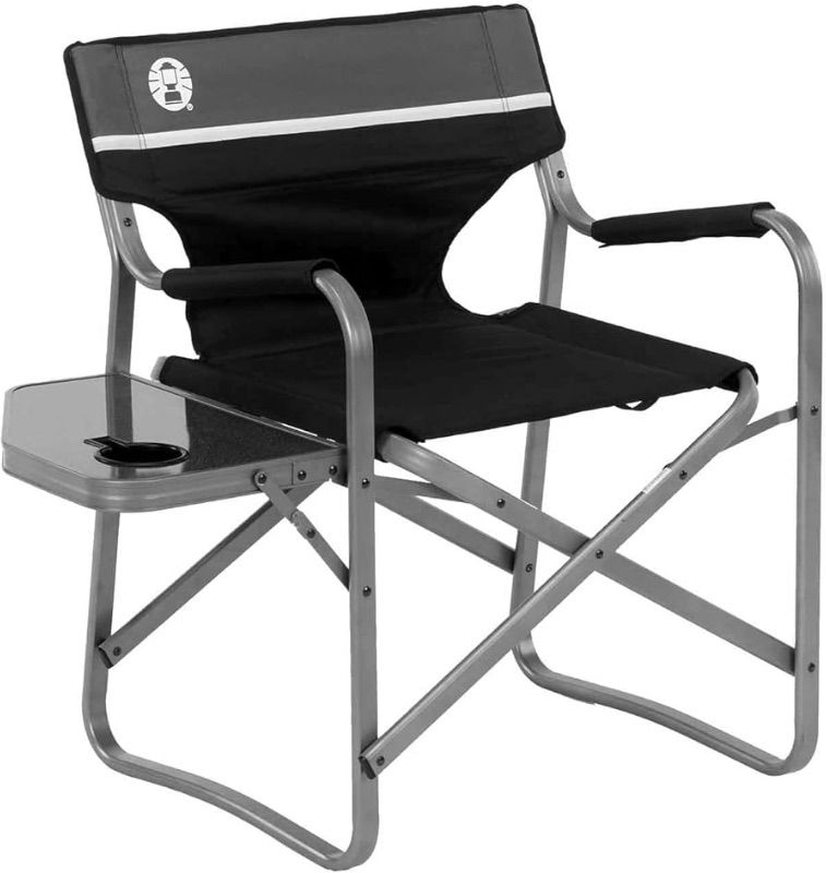 Photo 1 of *****TAN*****
Coleman Portable Camping Chair with Side Table & Cup Holder, Lightweight Folding Deck Chair with Padded Armrests & Cushioned Back, Great for Camping, Tailgating, Patio, Sports, & More