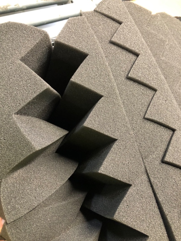 Photo 4 of ***USED - DAMAGED PACKAGING - UNKNOWN QUANTITY***
Sound Proof Foam Panels - 12 x 12 x 2 Inches 36 Pack Wedges Acoustic Foam Panels Sound Proofing Padding for Walls and Ceiling High Density Foam Studio Foam (Black) 12 x 12 x 2 Inches Black - 36 Pack Wedge 