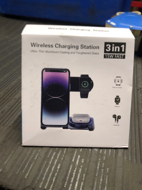 Photo 3 of 
DUMTERR 3 in 1 Wireless Charger for iPhone 15/14/13/12,Wireless Charging Station for Apple Devices, Charging Stand for Apple Watch Series, for AirPods