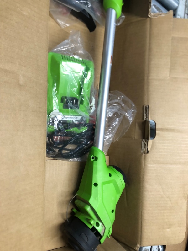 Photo 5 of ***USED - NO BATTERY - UNABLE TO TEST - DIRTY - SEE PICTURES***
Greenworks 24V 11" Cordless TORQDRIVE™ String Trimmer, 2.0Ah USB Battery and Charger Included