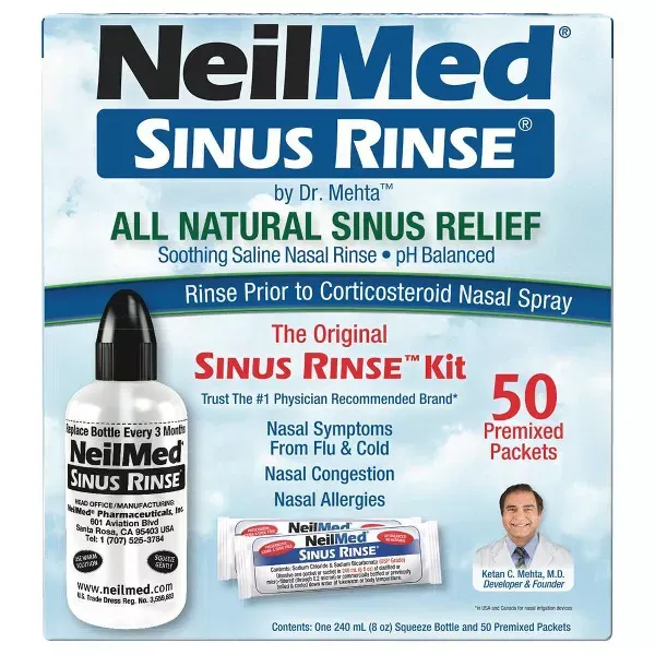 Photo 1 of  Nasal Sinus Rinse Kit C/50 Sobres Premezclados (240 mL)