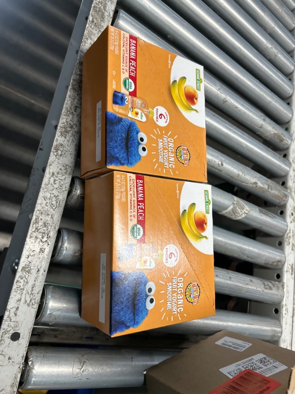 Photo 2 of ***NON REFUNDABLE*** BEST BY 02/07/2025***(6 Pack) Earth's Best Organic Sesame Street Toddler Fruit Yogurt Smoothie, Peach Banana, 4.2 oz. Pouch 2 pack