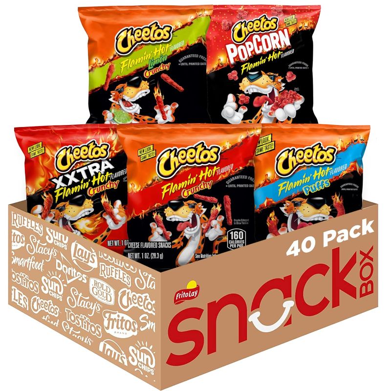 Photo 1 of ***(BEST BY:6/18/2024 )NONREFUNDABLE***Cheetos Cheese Flavored Snacks, Flamin' Hot Mix Variety Pack, (Pack of 40)
