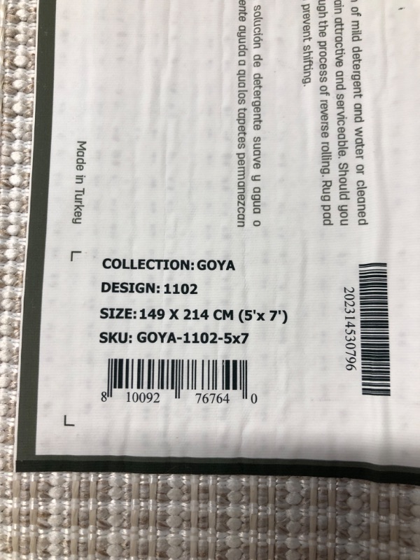 Photo 1 of **MINOR DAMAGE DIRTY**
CAMILSON Micro Loop Rug 5x7 Modern Luxury Geometric Diamond Trellis Area Rug 5' x 7' Gy2 - White / Beige