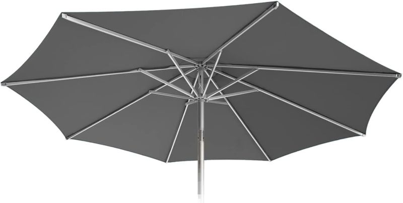 Photo 1 of (NON-REFUNDABLE) BLUU 9 FT Aluminum Outdoor Patio Umbrella, 5-YEAR Fade-Resistant Outdoor Market Table Umbrella with Push Button Tilt, for Pool, Deck, Garden and Lawn (GREY)
