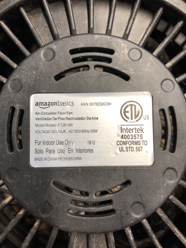 Photo 3 of **NON-REFUNDABLE - FOR PARTS ONLY**
Amazon Basics 3 Speed Small Room Air Circulator Fan, 11-Inch 11-Inch Air Circulator Fan