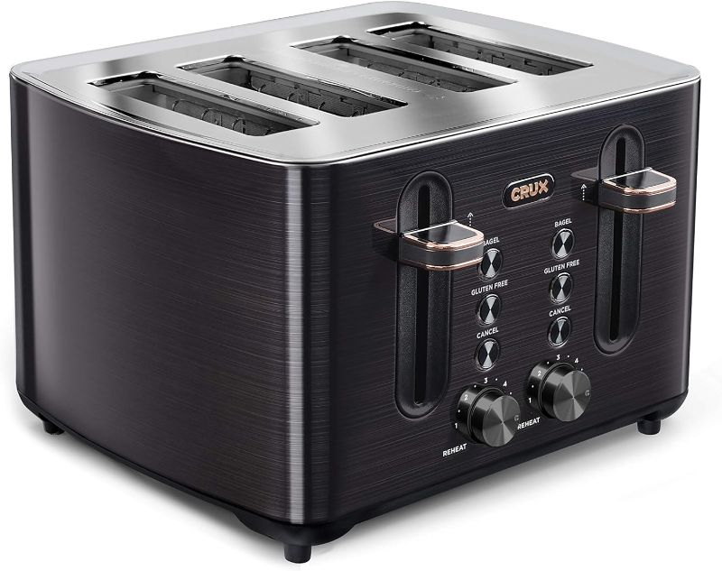 Photo 1 of Crux (14807) 4 Slice Toaster Black Stainless Steels
