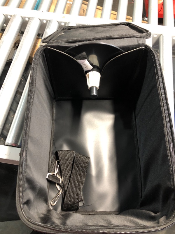 Photo 1 of **MISSING A PART**
Small Wig Travel Box with Top Handle, Shoulder Strap & Double Zipper, Small Black