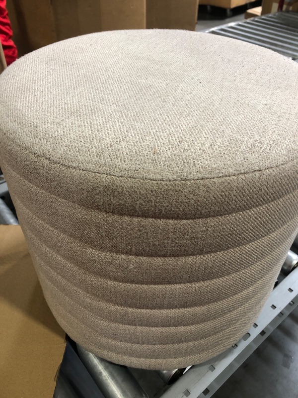 Photo 2 of (used)(dirty)(see all images) COLAMY Sherpa Ottoman Footstool, Tufted Modern Foot Rest Stool 