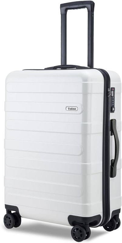 Photo 1 of **STOCK IMAGE FOR REFERENCE - SCRATCHED**
SHOWKOO Luggage Sets Expandable PC+ABS Durable Suitcase Sets Double Wheels TSA Lock White