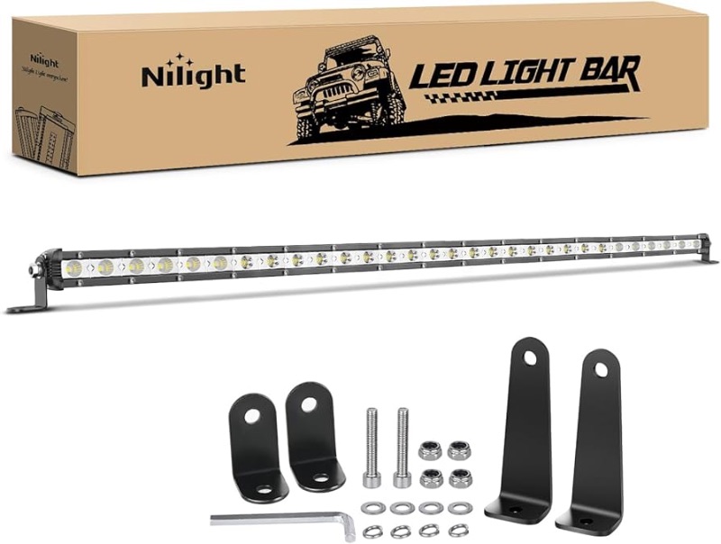 Photo 1 of **UNABLE TO TEST**
Nilight Single Row LED Light Bar Ultra-Slim Spot Flood Combo Light Bar 31 Inch 90W