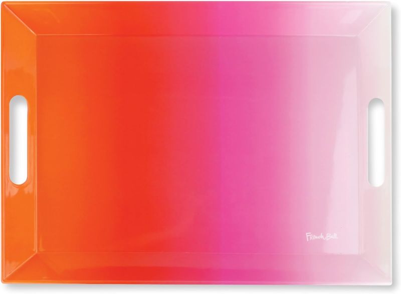 Photo 1 of **HANDLE BROKEN**
French Bull Large Melamine Tray, 19” -Designer Fun Vibrant Colorful Rectangular Dinnerware