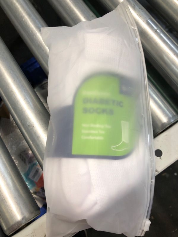 Photo 1 of Diabetic Socks Black for Men & Women (9-11) Medium White