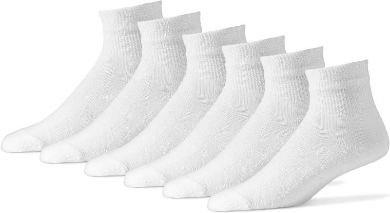 Photo 1 of Diabetic Socks Black for Men & Women (9-11) Medium White