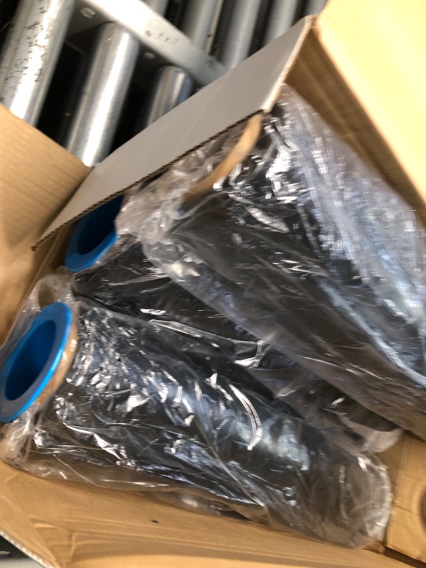 Photo 1 of 4 Pack Black Stretch Wrap Industrial Strength with Plastic Handle 18" x 1000 Feet 80 Gauge, Plastic Pallet Supplies Durable Self-Adhering for Packing, Moving, Heavy Duty Shrink Film Rolls, BOMEI PACK